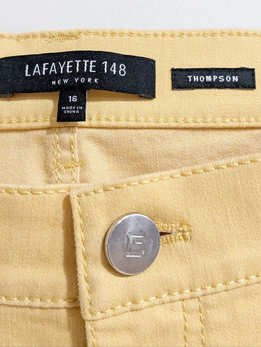 NEW Lafayette 148 Thompson Slim Pant In Sienna Yellow - Picture 4 of 7